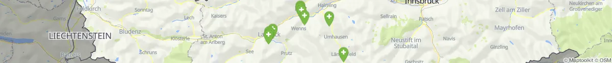 Map view for Pharmacies emergency services nearby Prutz (Landeck, Tirol)